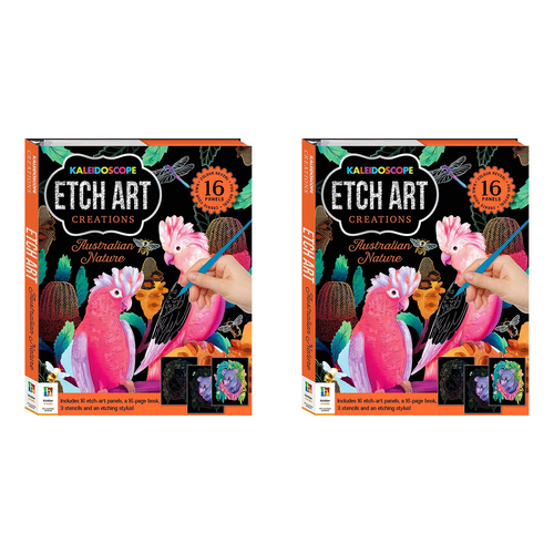 2x Kaleidoscope Etch Art Creations: Australian Nature Kids Art Book 6y+