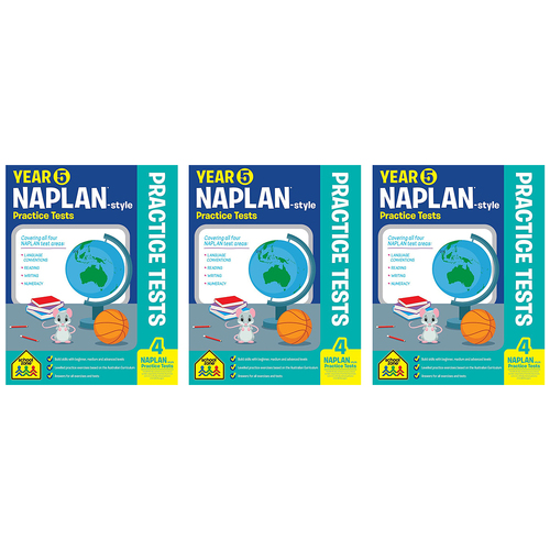 3x School Zone Year 5 Naplan-style Practice Tests Kids Book 