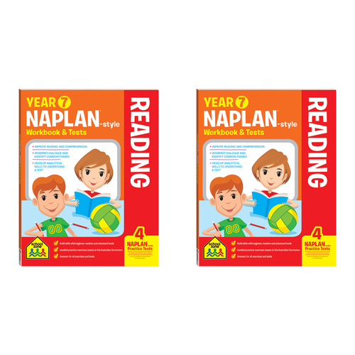 2x School Zone Year 7 Naplan*-style Reading Workbook & Tests Kids Book 12y+