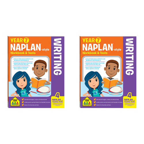 2x School Zone Year 7 Naplan*-style Writing Workbook & Tests Kids Book 12y+