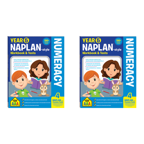 2x School Zone Year 5 Naplan*-style Numeracy Workbook & Tests Kids Book 10y+