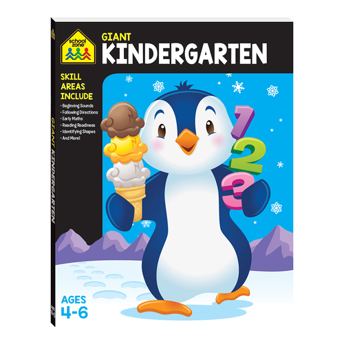 School Zone Giant Workbook: Kindergarten Childrens Book 4y+