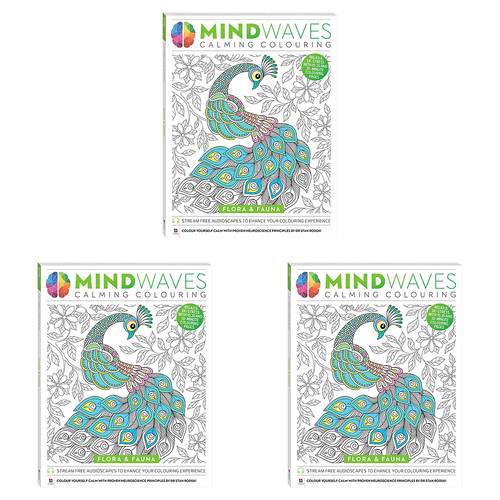 Art Maker Mindwaves Flora & Fauna Calming Colouring Activity Book