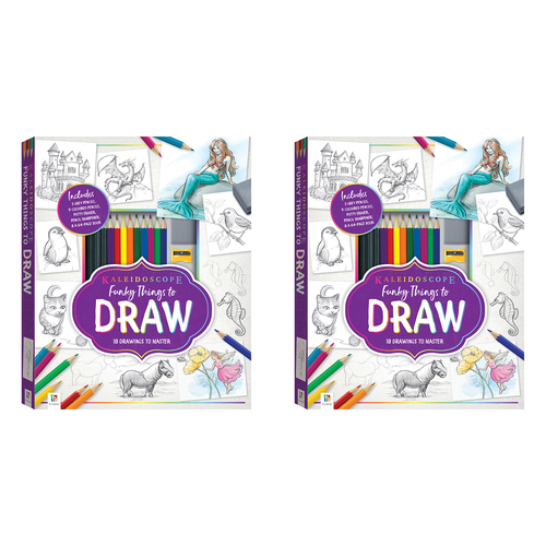 2x Kaleidoscope: Funky Things to Draw Kids/Childrens 8y+
