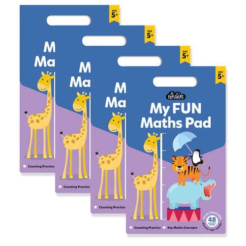 4x Junior Explorers: My Fun Maths Pad Childrens Book 5y+