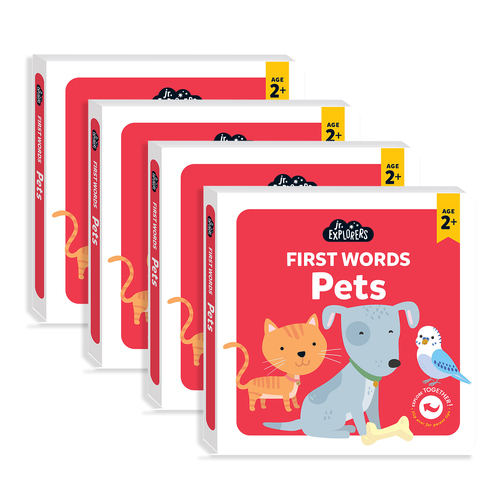 4x Junior Explorers: First Words Pets Board Book Childrens/Kids 2y+