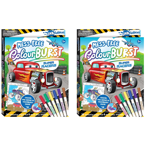 2x Inkredibles: Super Racers Colour Burst Colouring Activity Kit 3y+