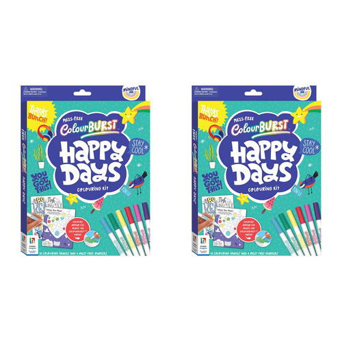 2x Elevate Mindful Me Colour Burst Happy Days Colouring Activity Kit 6y+