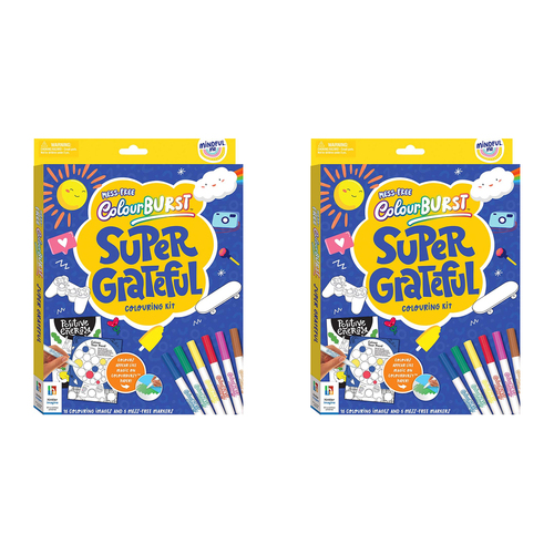 2x Elevate Mindful Me Colour Burst Super Grateful Colouring Activity Kit 6y+