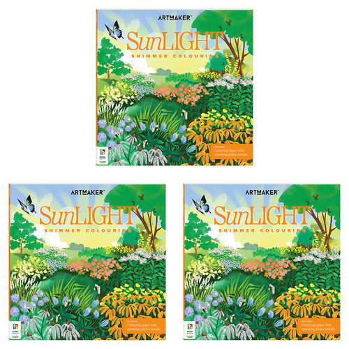 3PK Art Maker Sunlight Shimmer Colouring Activity Book Adult