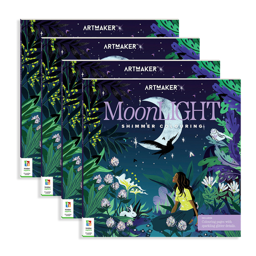 4x Art Maker Moonlight Shimmer Colouring Adult Activity Book 