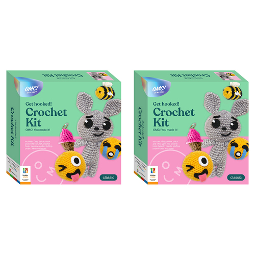 2PK OMC! Get Hooked! Kids Fun Crochet Kit Creative Craft