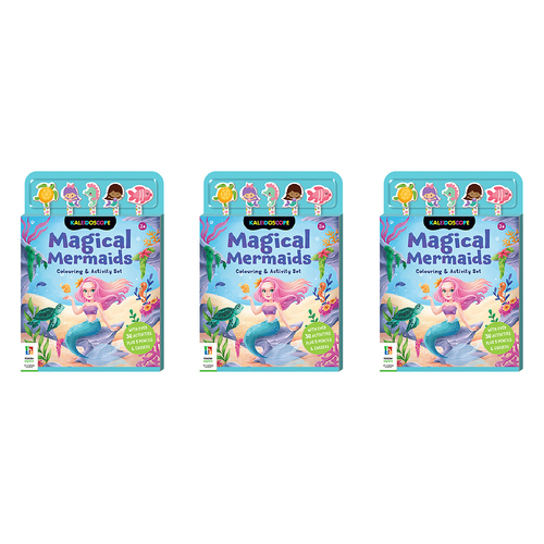 3x Kaleidoscope Magical Mermaids Colouring & Activity Set Kids Book 3y+