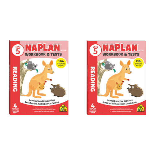 2x School Zone Year 5 Naplan*-style Reading Workbook and Tests Kids Book 9y+