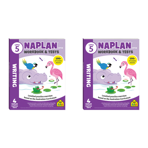 2x School Zone Year 5 Naplan*-style Writing Workbook and Tests Kids Book 9y+