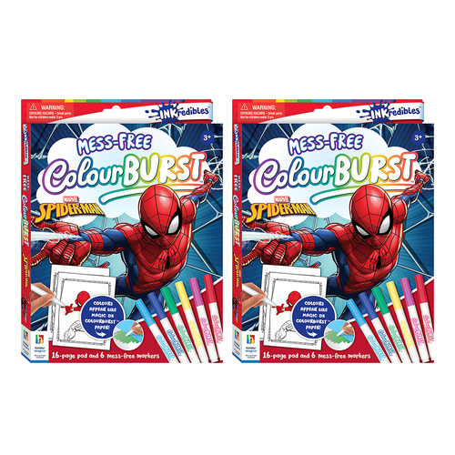 2PK Inkredibles Mess Free Colour Burst Spider-Man Activity Set Kids 3y+