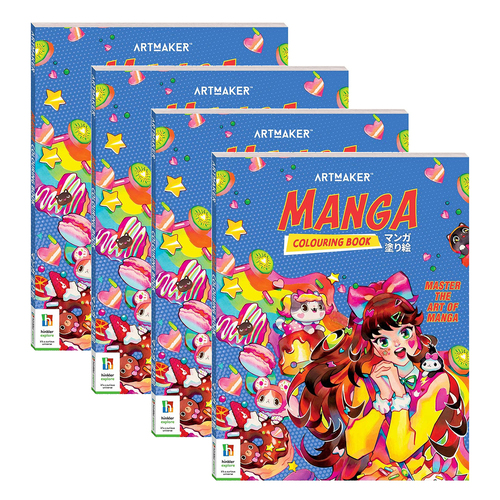 4x Art Maker Manga Colouring Book Adult Activity Book 