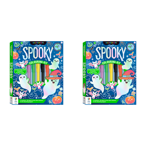 2PK Kaleidoscope Spooky Colouring Kit Kids/Children Activity Pad 6-12y