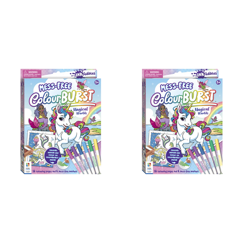 2PK Inkredibles Colour Burst Magical Worlds Kids Colouring Kit 3y+