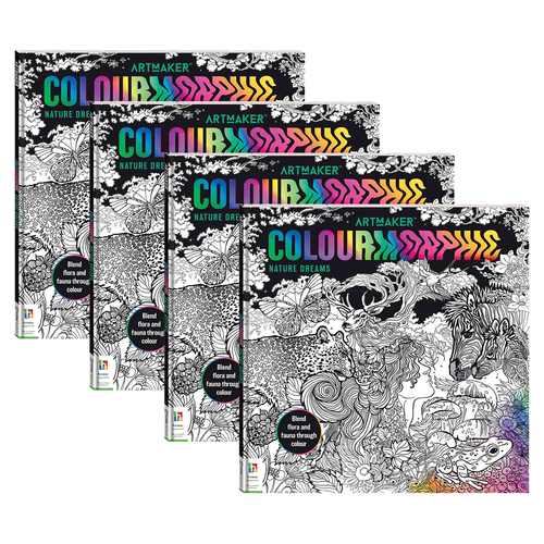 4x Art Maker Colourmorphic Colouring Book Nature Dreams Activity Book 