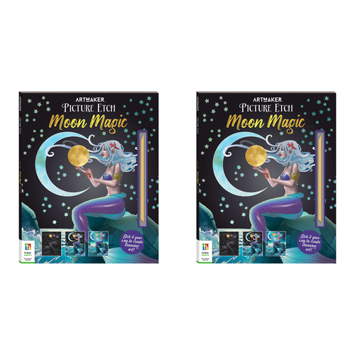 2x Art Maker Picture Etch Moon Magic Colouring Activity Book 