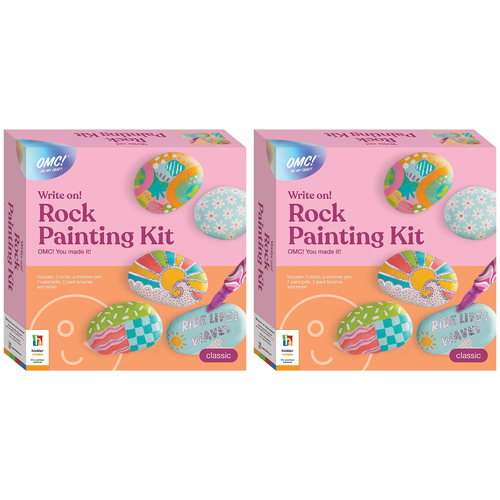 2x Omc! Oh My Craft Write On! Rock Painting Art And Craft Kit 14y+