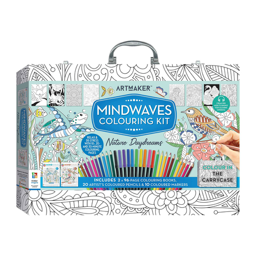 Art Maker Mindwaves Colouring Nature Daydreams Carry Case Kids Activty Kit