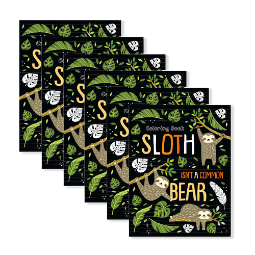 6x Hinkler Explore Foiled Colouring: Sloth Isn't A Common Bear Colouring Book 
