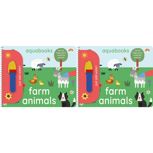 2PK Really Decent Books Aquabooks Kids/Children Activity Book Farm Animals 3y+