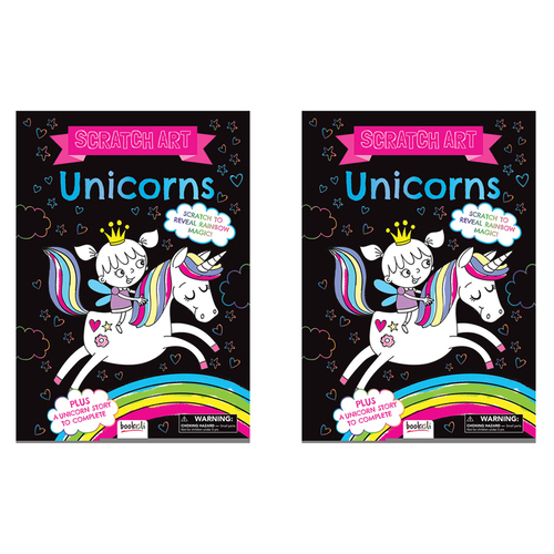 2x Bookoli Unicorns : Scratch Art And Craft Activity Set 