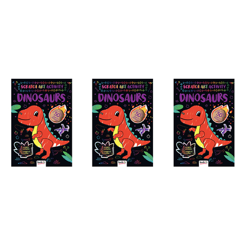 3x Bookoli Scratch Art Activity: Dinosaurs Book 4y+