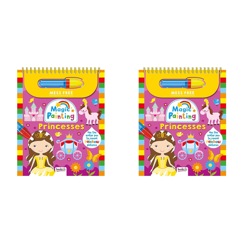 2PK Bookoli Mess Free Magic Painting Princesses Activity Book Kids 4-6y