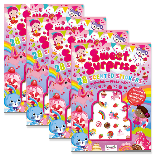 4x Bookoli Puffy Sticker Scented Surprise Kids Activity Book 