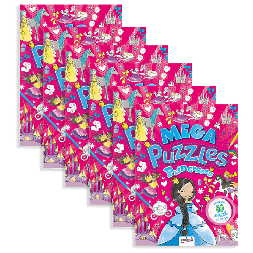 6x Bookoli Mega Puzzles: Princesses Childrens Puzzle Book 3y+
