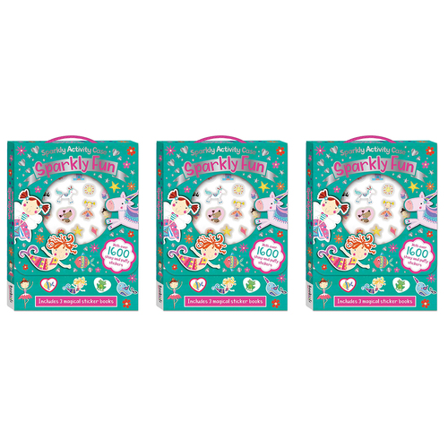 3x Bookoli Sparkly Activity Case: Sparkly Fun Sticker Craft Book 