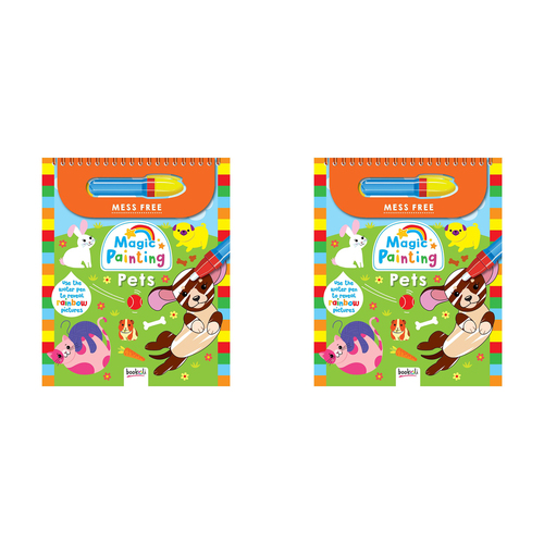2PK Inkredibles Magic Painting Pets Kids/Children Colouring Activity Book
