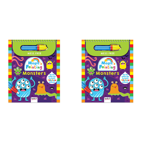 2PK Bookoli Mess Free Magic Painting Monsters Activity Book Kids 4-6y