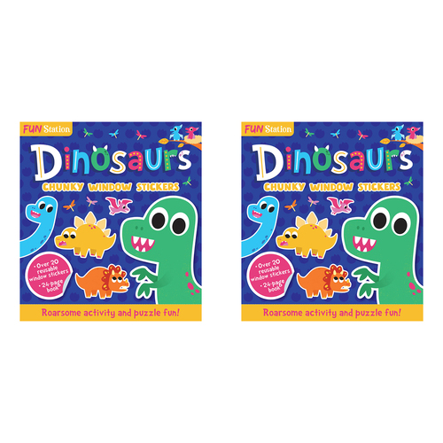 2PK Fun Stations Dinosaurs Chunky Window Stickers Kids Activity Book 5y+