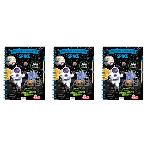 3PK Scratch & Learn Space Kids/Children Activity Book 8-12y