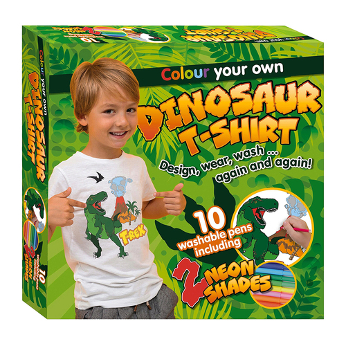 Bookoli Fun Box 7: Colour Your Own Dinosaur T-Shirt Craft Activity Kit 