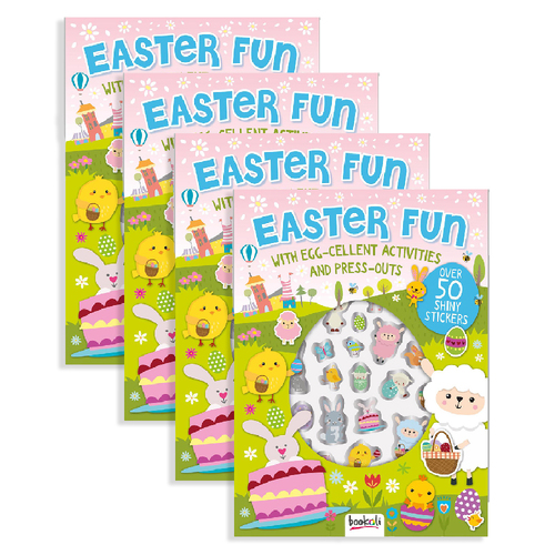 4x Bookoli Puffy Sticker Windows: Easter Fun Sticker & Activity Book 