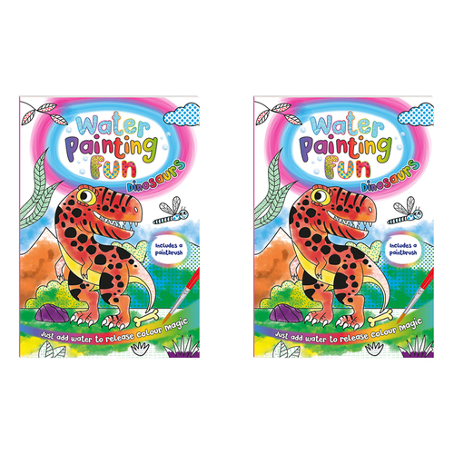 2x Bookoli Water Painting Fun Dinosaurs Childrens Activity Book 