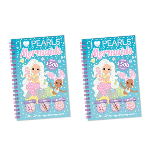 2PK Bookoli I Love Pearls Mermaids Art/Craft Kids Activity Book