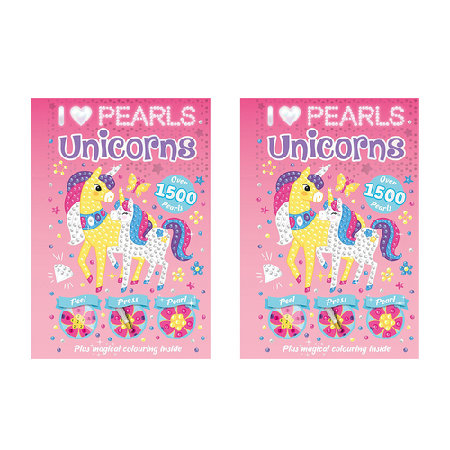 2PK Bookoli I Love Pearls Unicorns Art/Craft Kids Activity Book