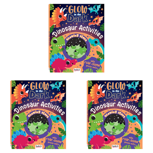3PK Bookoli CSA Glow in the Dark Fun Dinosaurs Kids/Children Activity
