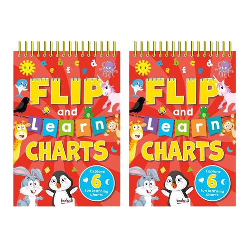 2PK Bookoli Flip & Learn Charts Kids Educational Learning