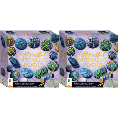 2x Craft Maker Mindful Metallic Rocks Craft Activities Kit 
