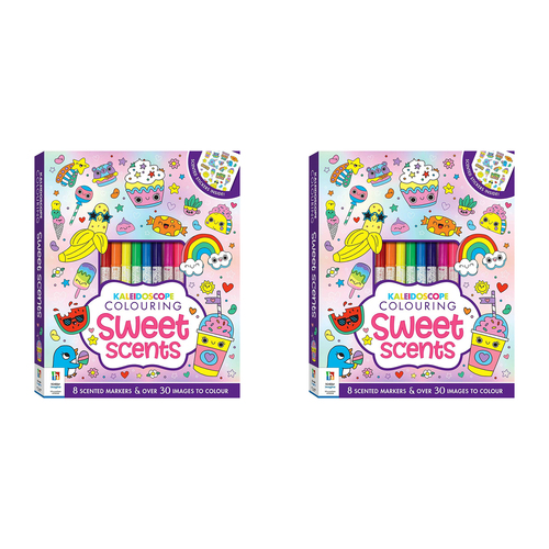 2PK Kaleidoscope Colouring Sweet Scents Markers/Book Kit Set Kids 6-12y