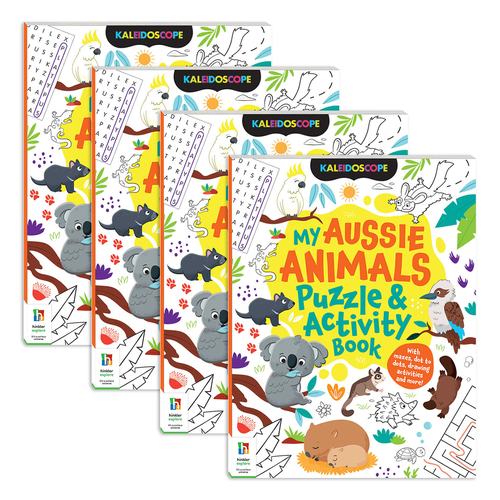 4x Kaleidoscope My Aussie Animals Puzzle and Activity Book 3y+