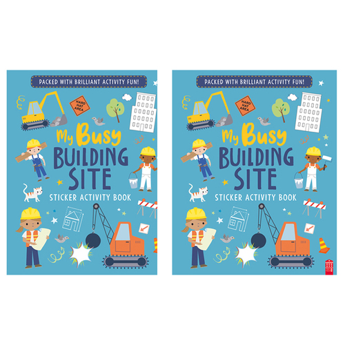 2PK Sticker & Activity Busy Building Site Kids/Children Activity Colouring Book
